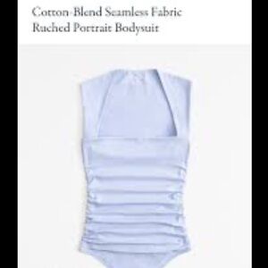 Abercrombie Ava Cotton-Blend Ruched Portrait Body Suit